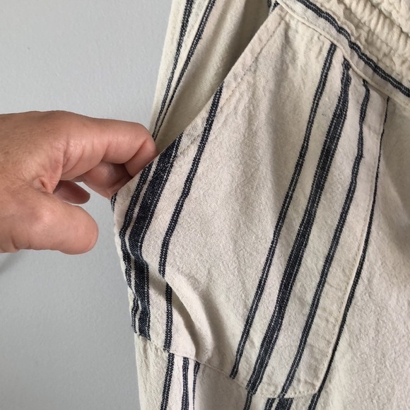 ROXY Oceanside Flare Striped Pants Size L Cotton Summer Surf Beach Vacation - Picture 9 of 16